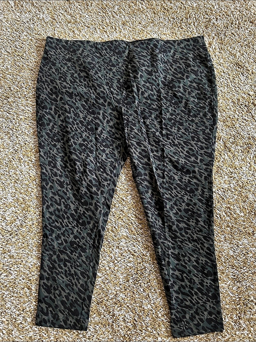 terry&sky High Rise Ribbed Leopard Print Leggings 4X NWT